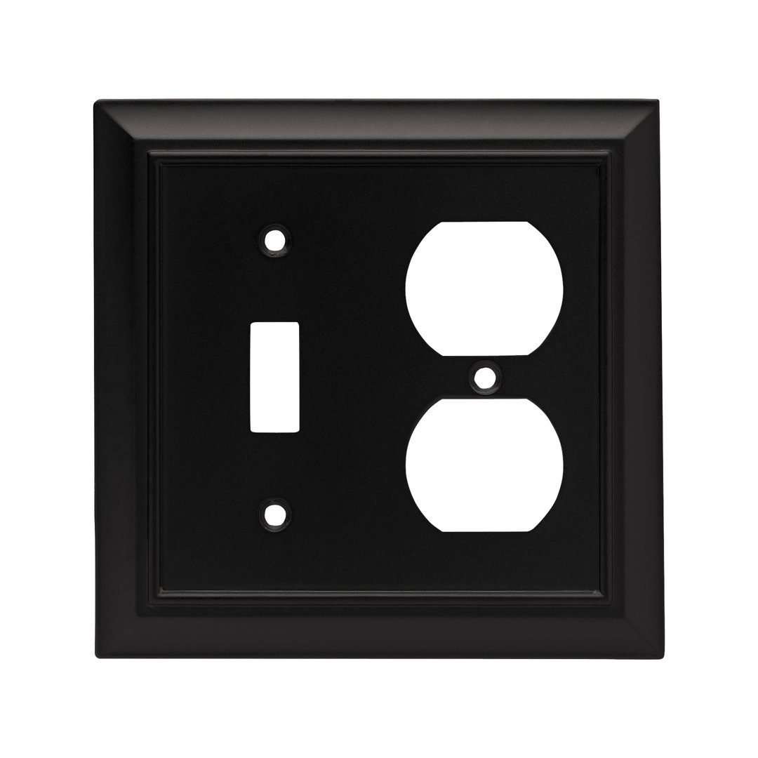 Architectural 2-Gang Duplex Outlet / Toggle Light Switch Combination Wall Plate Franklin Brass