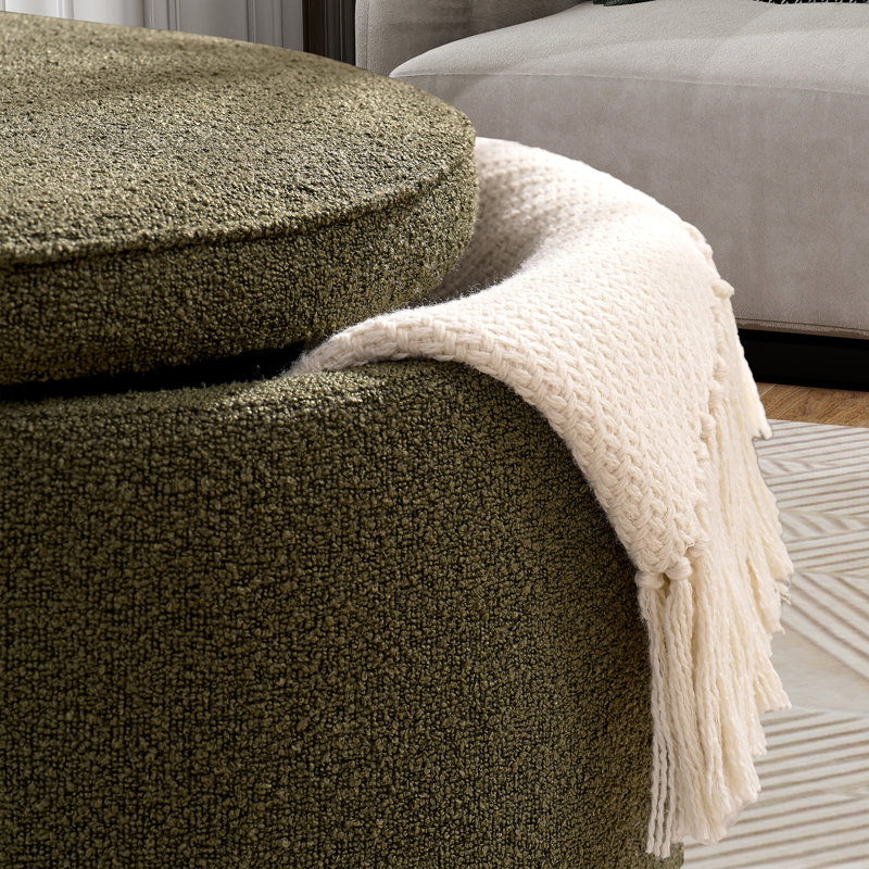 Table basse avec rangement et 2 repose-pieds, Vert