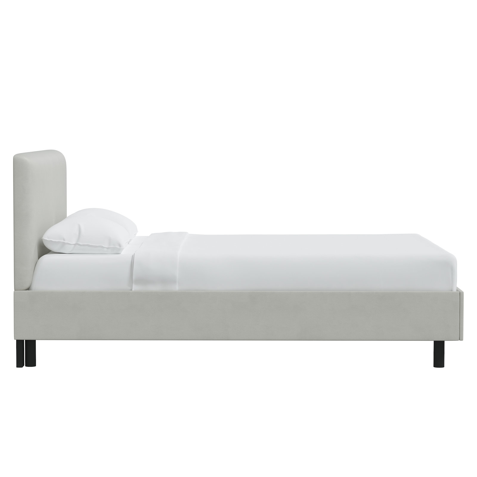 Pyburn Platform Bed, King, Bella Light Gray Performance Velvet