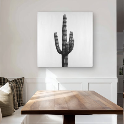 Large Cactus - Office Gray Metal Print for Home Decor