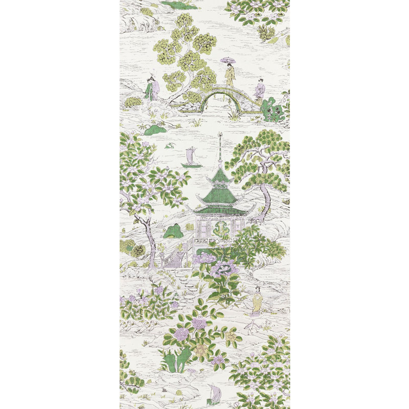 Satomi - Wallcovering, Lavender/Citron