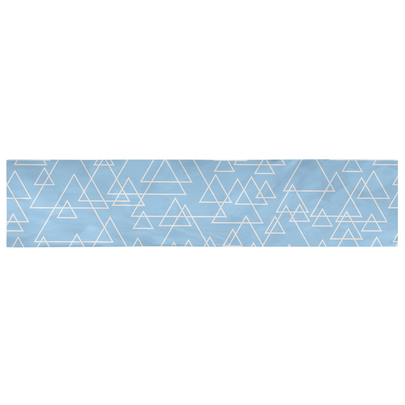 Chemin de table à triangle dispersé Avicia, 73,5 po x 17,5 po, Bleu, Polyester