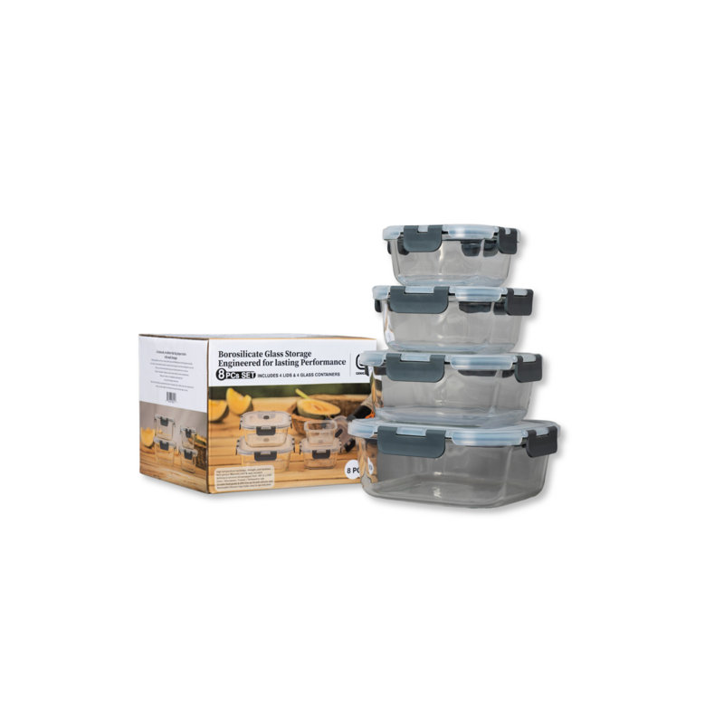 Genicook Glass 4 Container Food Storage Set