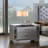 Modern Silver Champagne Bedside Nightstand Table-1414233890