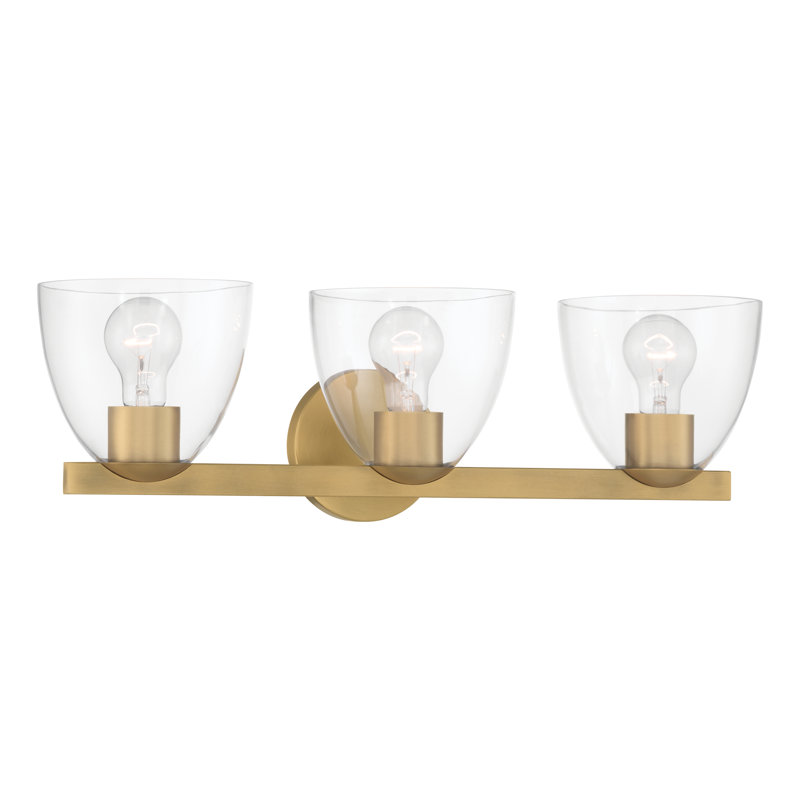 Meuble-lavabo 3 lumières 23,5 po Noellea, Laiton, Trois lumières, H 7,5 po x l 23,5 po x P 7,75 po