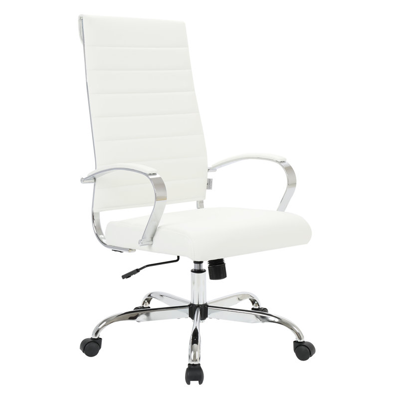 Fauteuil de direction en cuir Mulkey, Blanc