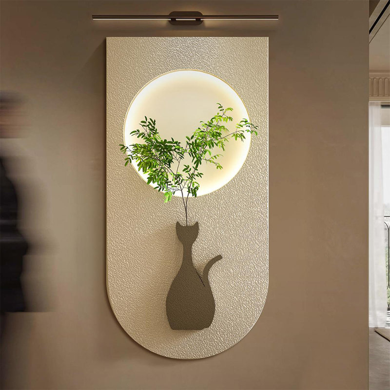 Peinture suspendue à une lampe tridimensionnelle en grès, H 59,06 po x l 29,53 po x P 1,97 po