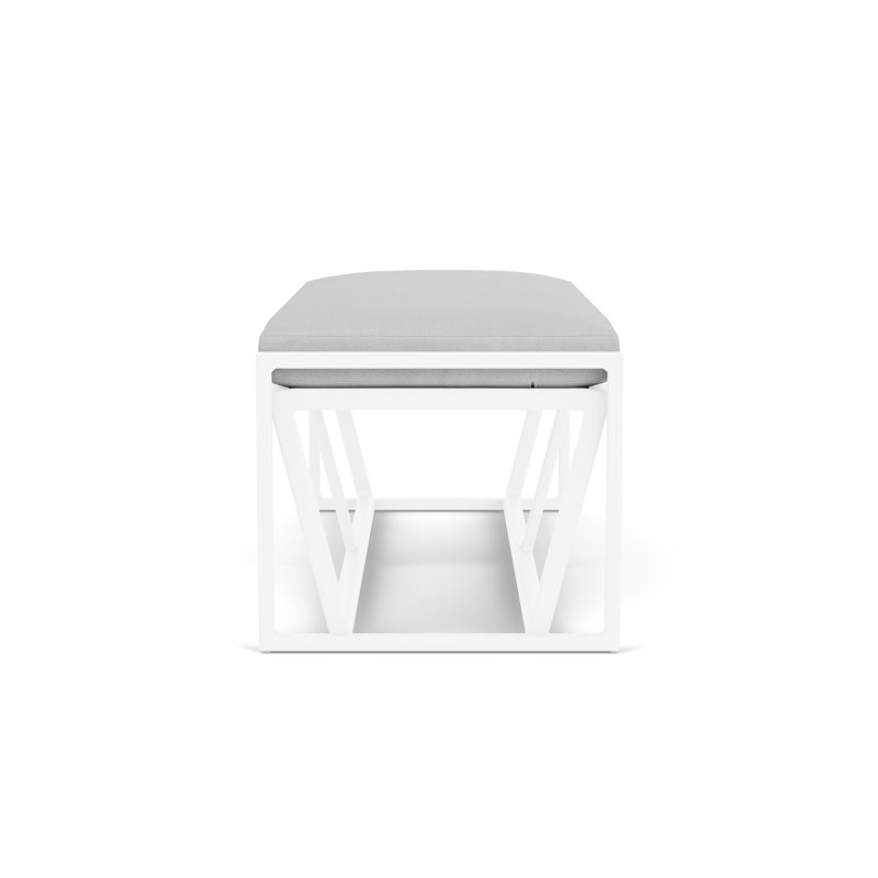 Summit Outdoor Dining Bench, White, Sandberg Dove