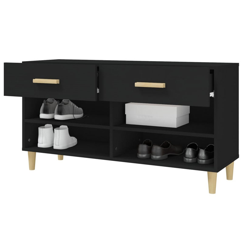 Yesenia 8 Pair Shoe Storage Cabinet, Black