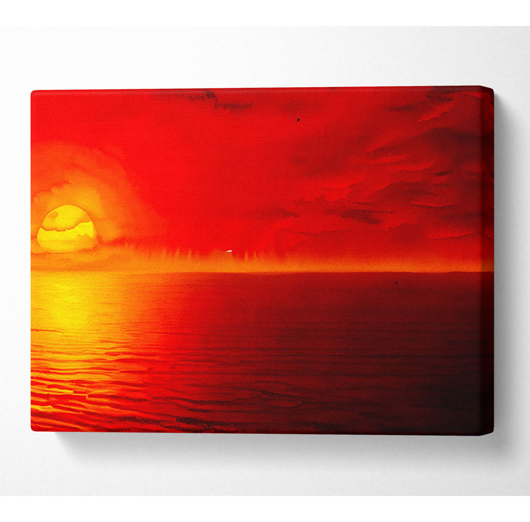 Orange Sunlit Ocean - Leinwanddrucke auf Leinwand