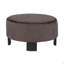 Ensemble de 2 tables basses gigognes, plateau rond en faux marbre avec repose-pieds