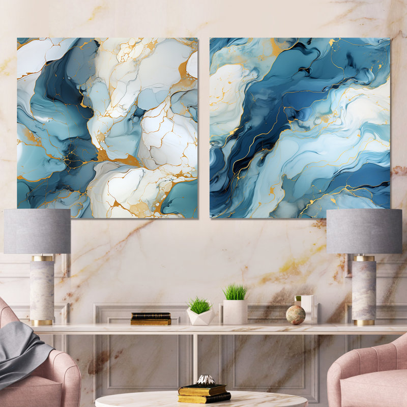 Lichfield - ensemble de 2 reproductions d'art sur toile abstraites, Toile tendue, H 30 po x l 61 po x P 1 po