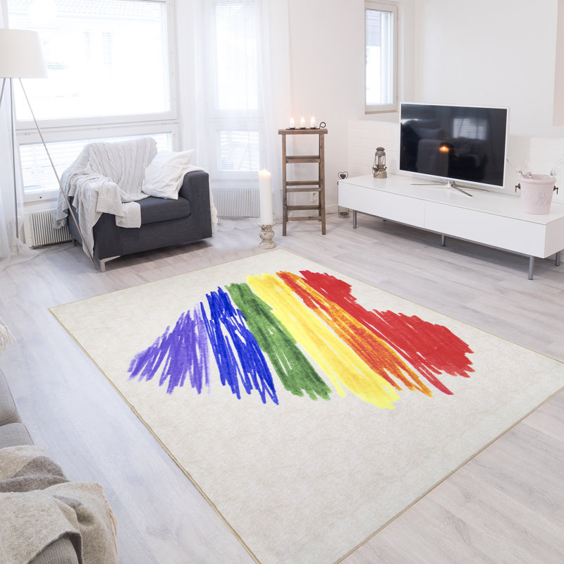 Tapis intérieur / extérieur gris Altoona Pride Brushstroke