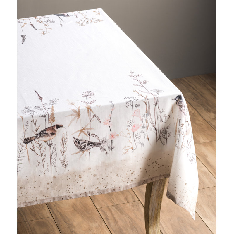 Floral 100% Cotton Square Tablecloth, 60" L x 60" W