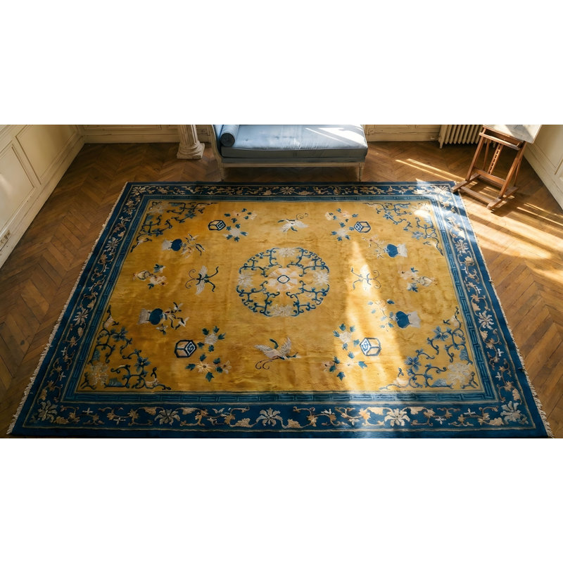 Hand Knotted Wool Floral Area Rug