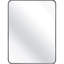 Miroir de salle de bain rectangulaire 30 x 40 pouces avec cadre en métal noir - verre de 4 mm de hauteur, aluminium rouillé, fixation murale renforcée pour une mesure contemporaine-1328424589