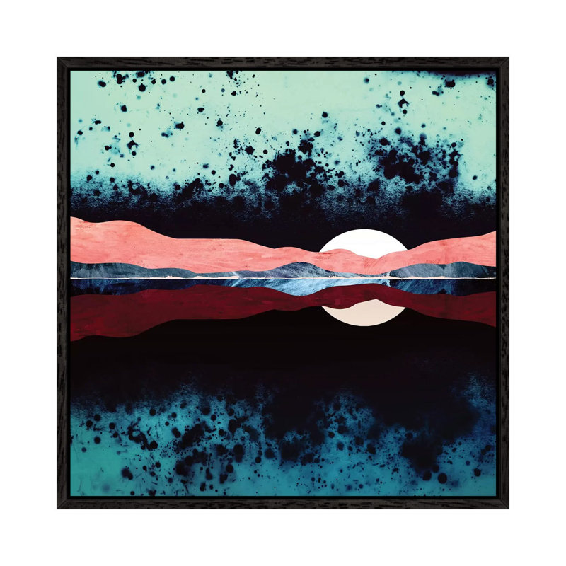 Night Sky Reflection - Print on Canvas, Black Framed, 93.98 cm H x 93.98 cm W