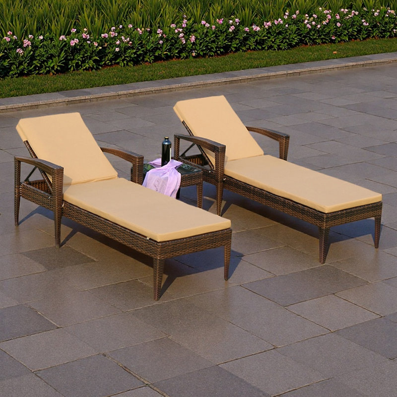 Fauteuil inclinable pour l'extérieur, Brun, Brun