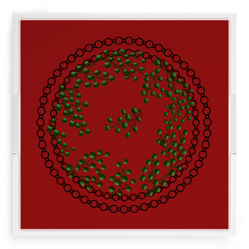 Plateau décoratif carré en acrylique Christmas, L 18 po x P 18 po x H 2 po