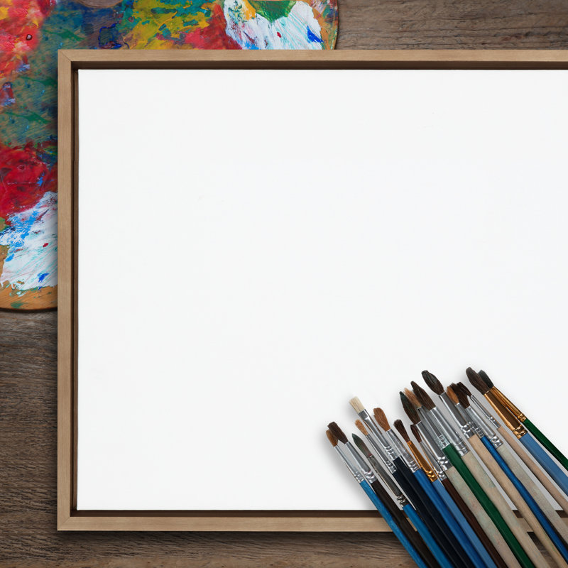 Peinture vierge sur toile encadrée, Cadre doré