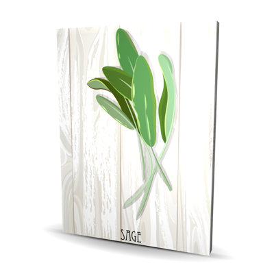Sauge sur bois - Toile illustrative pour la cuisine