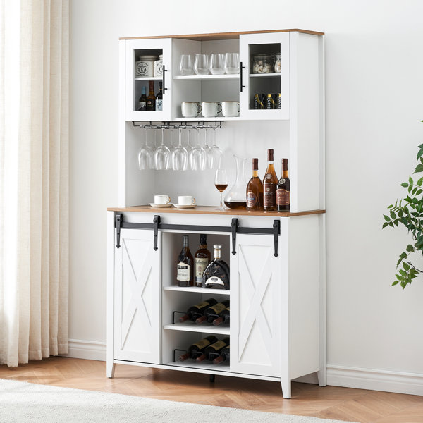 Gracie Oaks Meshah Sideboard with Bar Hutch | Wayfair