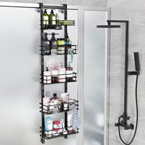 Consumest 4 Tier Over The Door Shower Caddy with Soap Holder, Adjustable Shower  Organizer Hanging Shower Shelf with 22 Hooks, Rustproof Stainless Steel  Hanging Shower Caddy for Bathroom