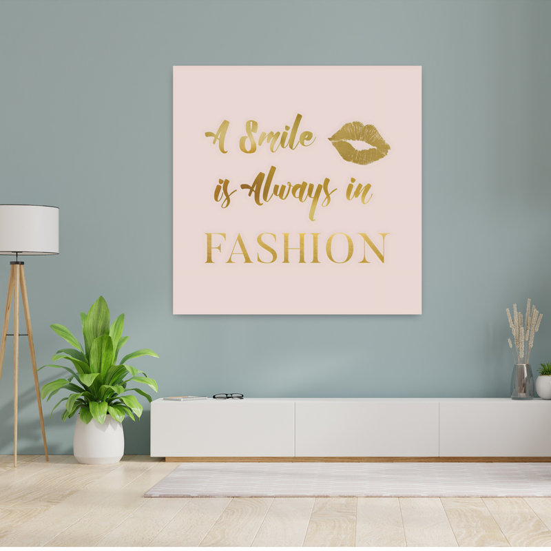 Art mural moderne élégant et minimaliste avec sourire, H 48 po x l 48 po