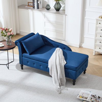 Eastham 58"L Velvet Storage Chaise Lounge