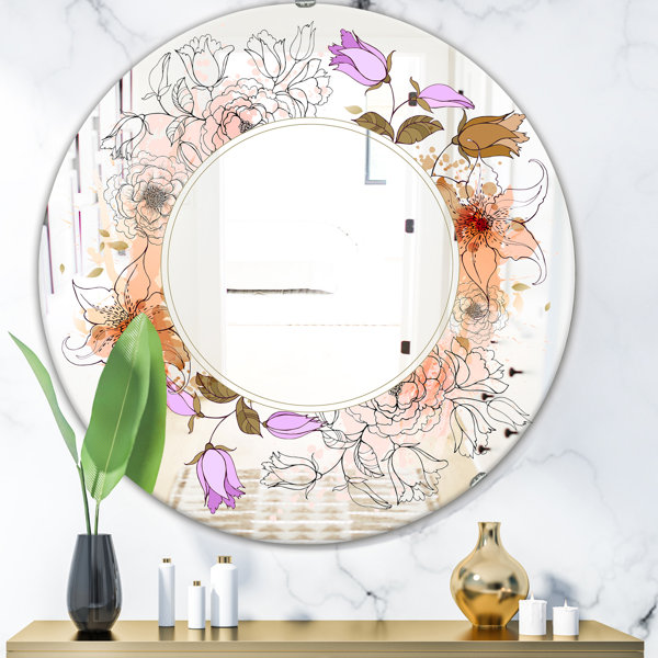 East Urban Home Sale with Flowers Farmhouse Wall Mirror | Wayfair