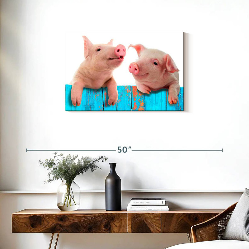 Fence Pigs, 20" H x 30" W