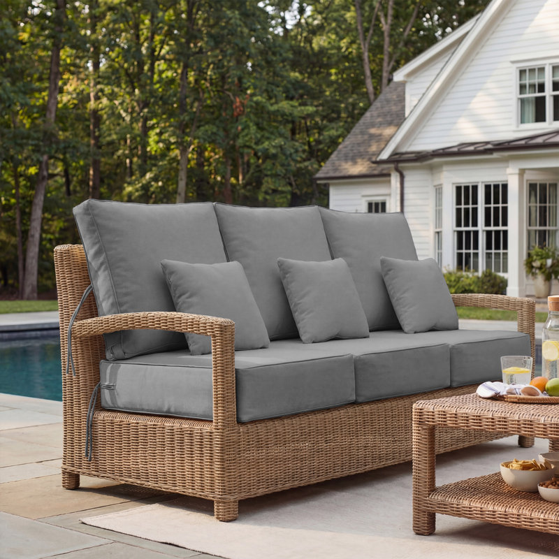 Outdoor Chair Cushions 24 x 24  x 6  Inch, Outdoor Replacement Cushion Set of 3, Back & Seat Patio Cushions for Outdoor Furniture,  Weather Resistant Patio Chair Cushions with Removable Cover and Straps, Gray