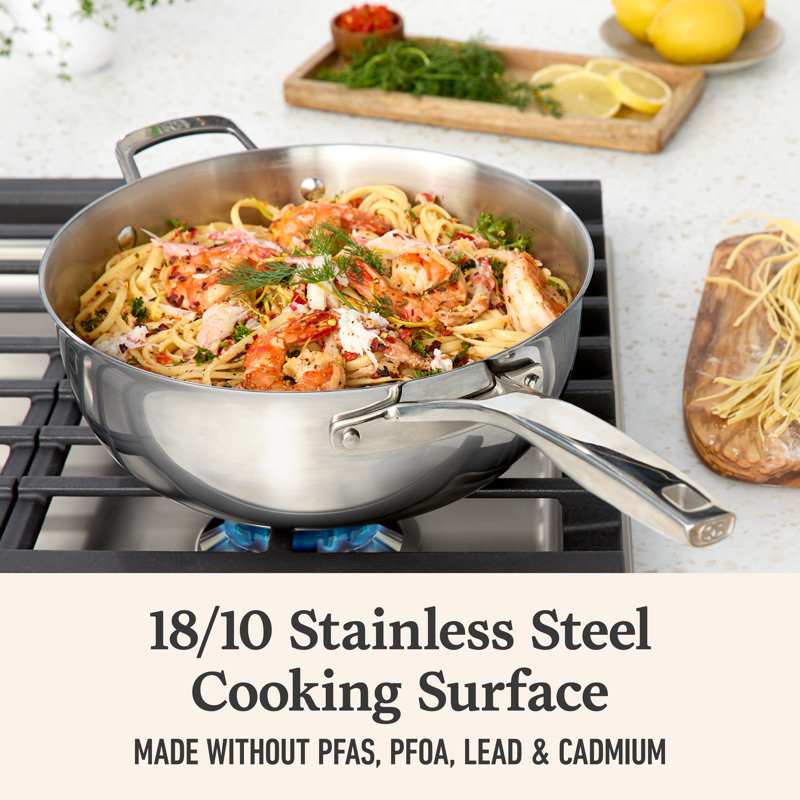Premier Stainless Steel 4.5-Qt Chef's Pan with Lid