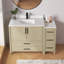 Ensemble de meuble-lavabo simple autoportant 48 po Aura avec plateau et dosseret en marbre d'ingénierie Aura