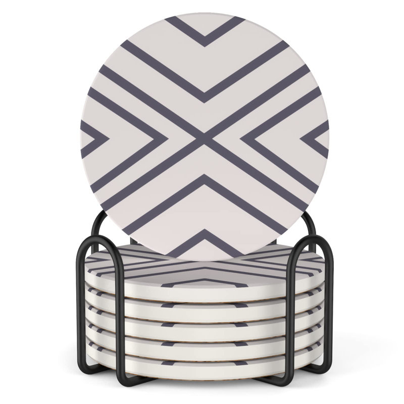 Ensemble de 6 sous-verres gris 4 pouces