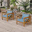 Siège de conversation extérieur en bois avec coussins-124920051