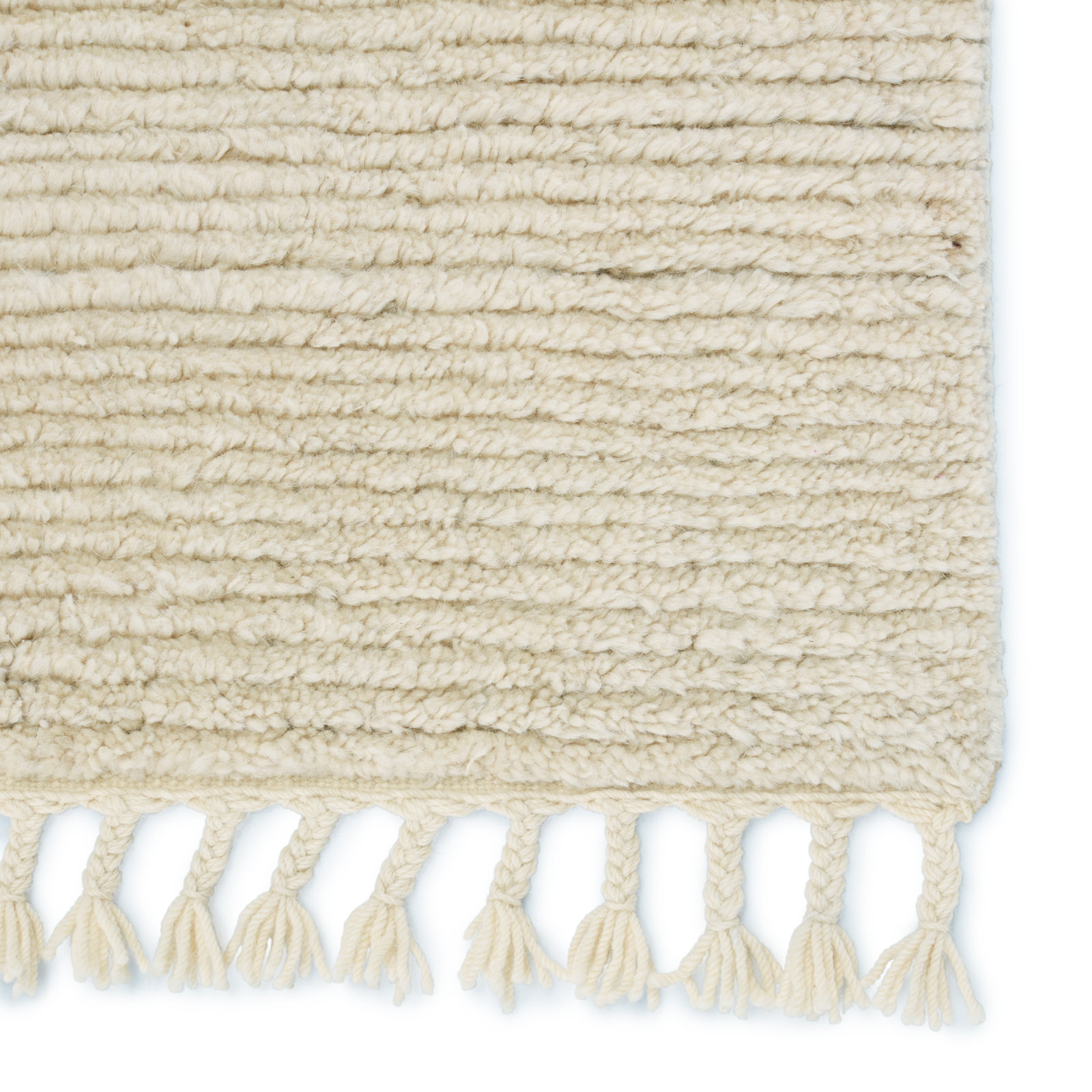 Phineas Cream Dark Brown Hand-Knotted Rug, Rectangle 9' x 13'