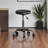 Alderwood Adjustable Swivel Stool in Black/Bright Chrome Finish, 22.32'' H X 21.97'' W X 21.97'' D