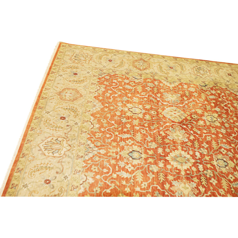 High-Quality Hand-Knotted Rust Area Rug