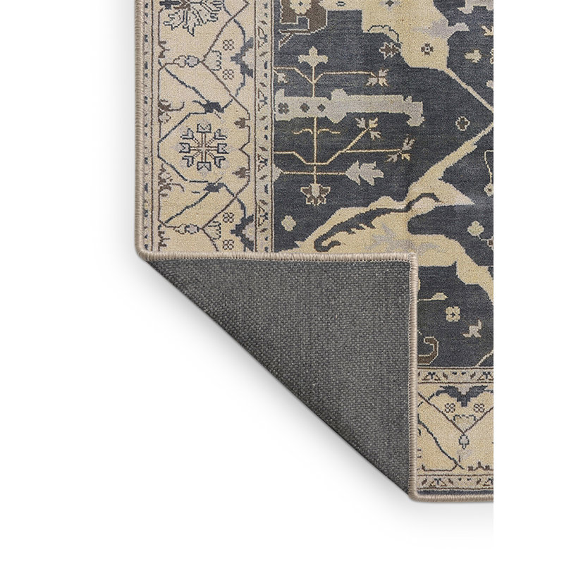 Tapis oriental bleu marine / ivoire, Rectangle 8 pi x 12 pi
