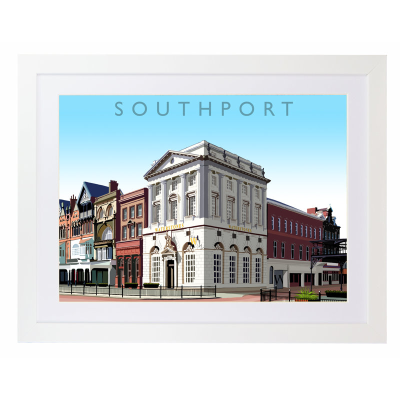 'Southport' by Richard O'Neil - Print, 33.5 cm H x 43.5 cm W x 2.2 cm D, White Wood Frame