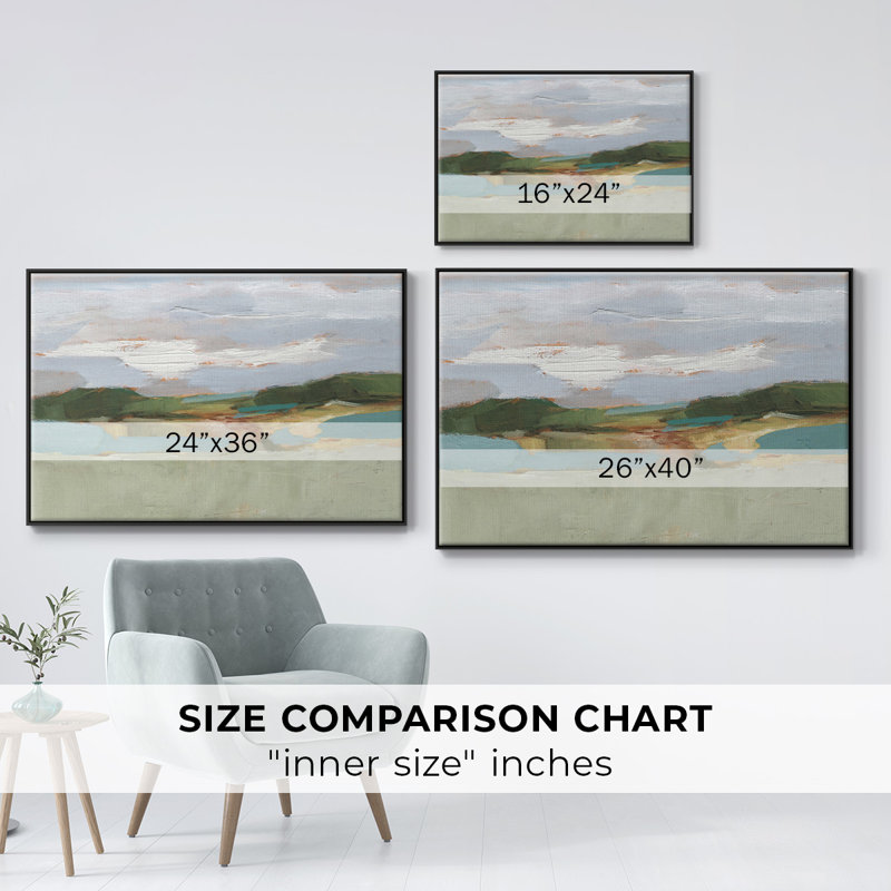 " High Noon Vista Study II ", 27" H x 41" W x 2" D, Black Floater Framed Canvas, No