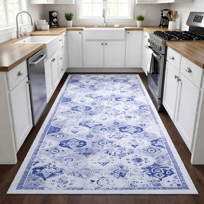 MAVAL Blue Washable Adrienna Doormat Adrienna