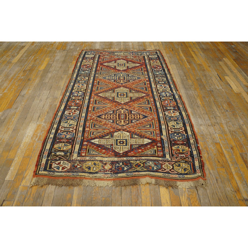 Rustic Tribal Geometric Antique Late 19th Century Caucasian Soumak Flatweave Rug