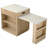 82.6" Fluted Kitchen Island with Extendable Dining Table for 4-6, Island Table for Kitchen with Power Outlet, Kitchen Table with Double-Side Storage, 2 Drawers 2 Side Open Shelves, Natural-748545906
