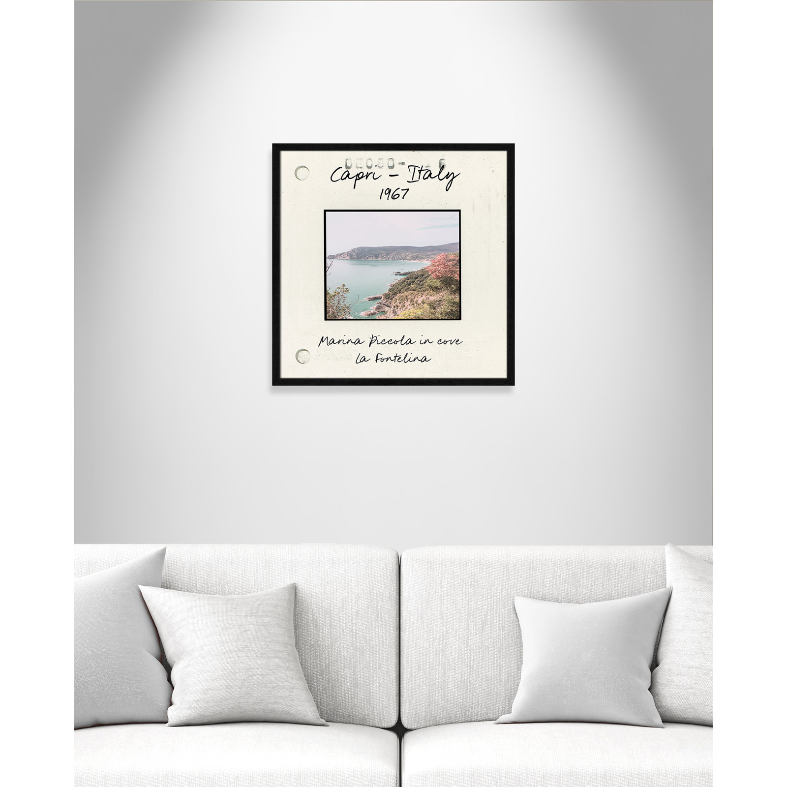 Capri Italy - Marina Picolla in La Fontalina Print by Susan Jill, Black Single Picture Framed Paper