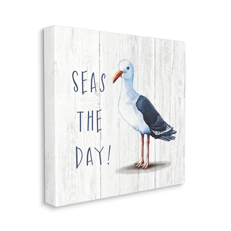 Seas The Day - Peinture, Toile tendue, H 30 po x l 30 po x 1,5 po