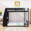 Lit superposé en bois avec bureau, chargement USB, DEL et tablettes-593723832-593723836