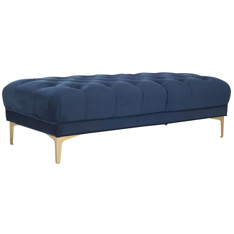 Arieonna Velvet Upholstered Bench, Navy
