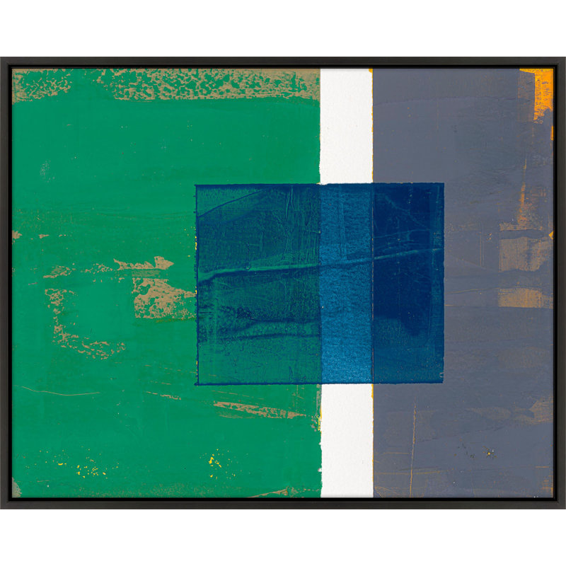 Bold In Blue 1 by Andrea Stokes, 24" H x 30" W x 1.38" D, Black Framed